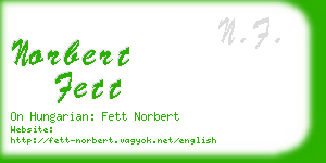 norbert fett business card